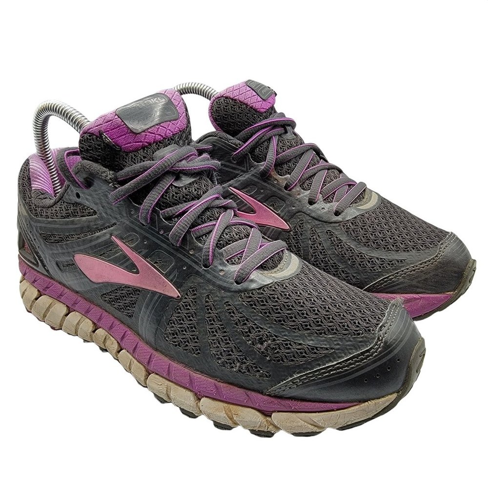 Brooks Ariel 16 Womens 7.5B Athletic Running Shoes Black Purple